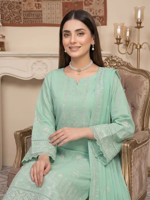 3PC Embroidery Lawn With Voil Emb Dupatta | Summer Collection | View | Bin Nisar Pakistani Clothing