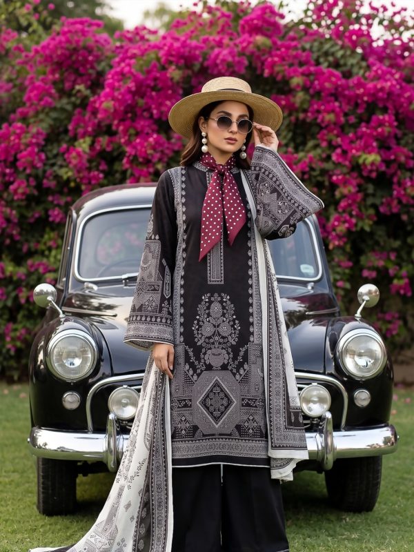 3PC Black Lawn Suit | Summer Collection | Bin Nisar Pakistani Clothing