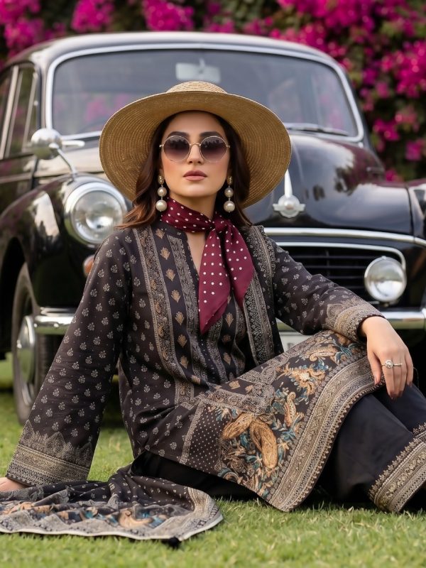 3PC Black Lawn Suit | Summer Collection | View | Bin Nisar Pakistani Clothing
