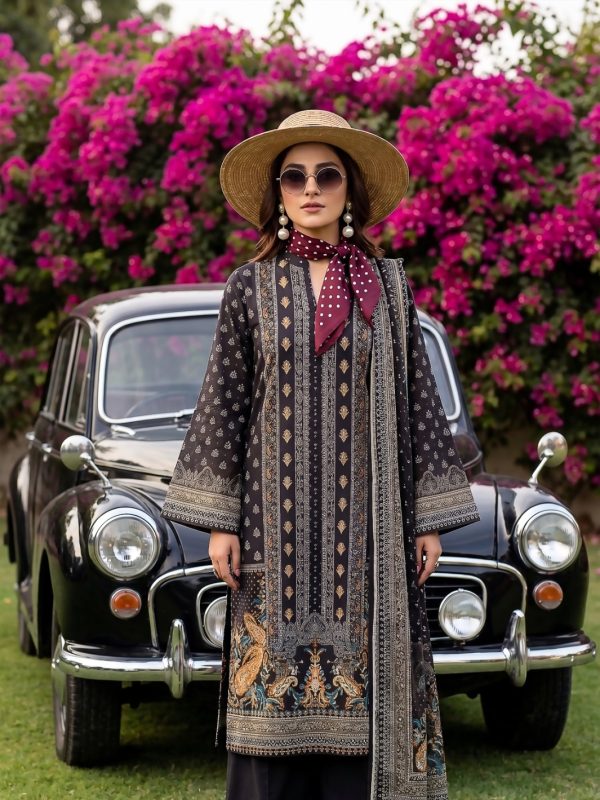 3PC Black Lawn Suit | Summer Collection | Bin Nisar Pakistani Clothing