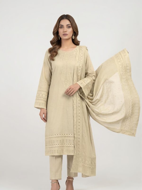 3-Piece Premium Embroidered Lawn Suit with Voile Embroidered Dupatta | Luxury Pret Collection | View | Bin Nisar Pakistani...