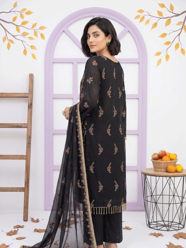 3PC Party Wear Shafoon Fully Embroidered Stitched Suit | Luxury Pret Collection | View | Bin Nisar Pakistani Clothing