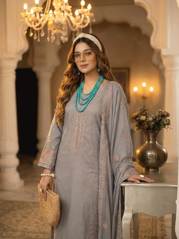 3pc Luxury Barosha Embroided Lawn | Summer Collection | View | Bin Nisar Pakistani Clothing