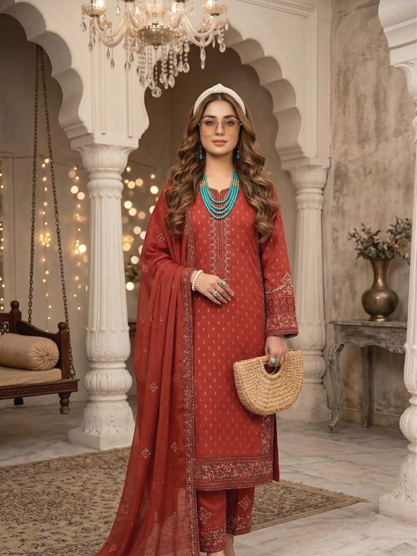 3pc Luxury Barosha Embroided Lawn | Summer Collection | Bin Nisar Pakistani Clothing