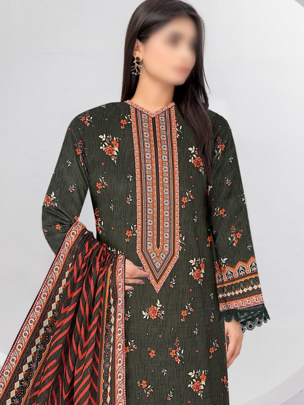 3PC Crystal Print Slub Lawn With Voil Dupatta | Summer Collection | Bin Nisar Pakistani Clothing