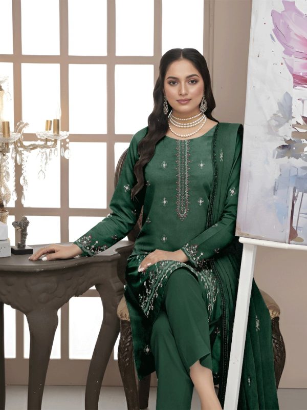 3PC Luxury Embroidery Lawn With Bamber Dupatta | Summer Collection | View | Bin Nisar Pakistani Clothing