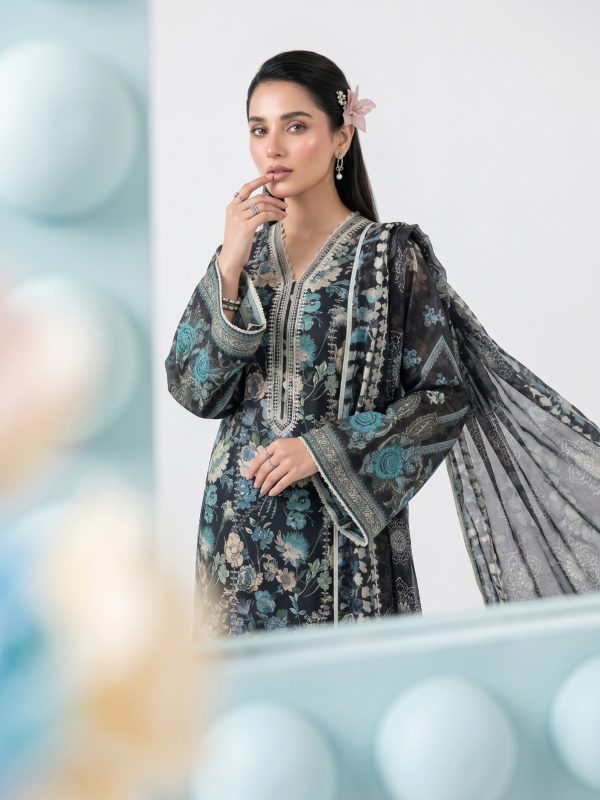 3PC Crystal Embroidered Lawn | Summer Collection | View | Bin Nisar Pakistani Clothing