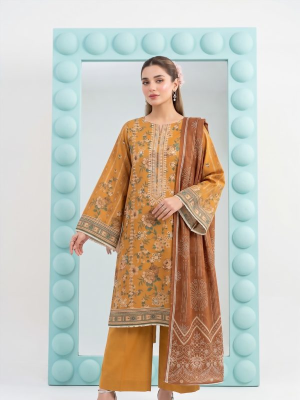 3PC Crystal Embroidered Lawn | Bin Nisar Pakistani Clothing