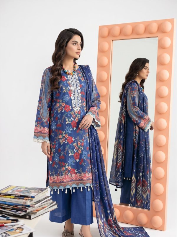 3PC Crystal Embroidered Lawn | Summer Collection | Bin Nisar Pakistani Clothing