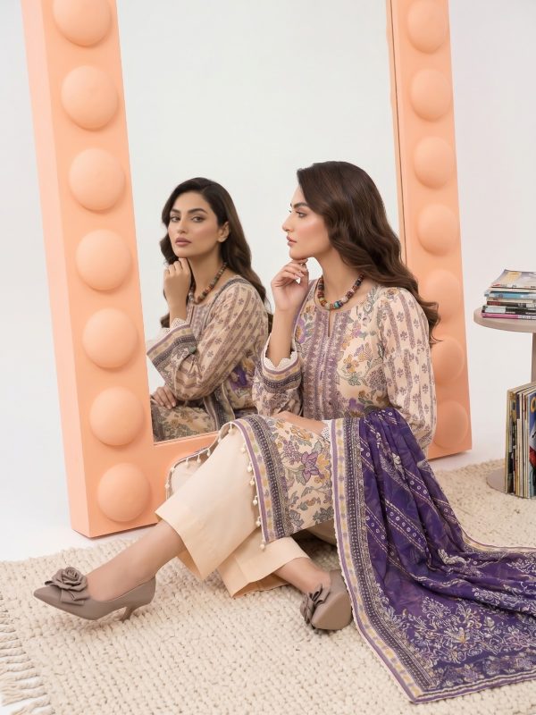 3PC Crystal Embroidered Lawn | Summer Collection | View | Bin Nisar Pakistani Clothing