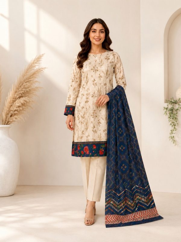 3PC Skin Printed Lawn Suit | Summer Collection | Bin Nisar Pakistani Clothing