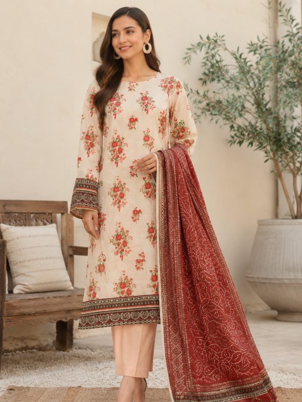3PC Skin Printed Lawn Suit | Summer Collection | Bin Nisar Pakistani Clothing
