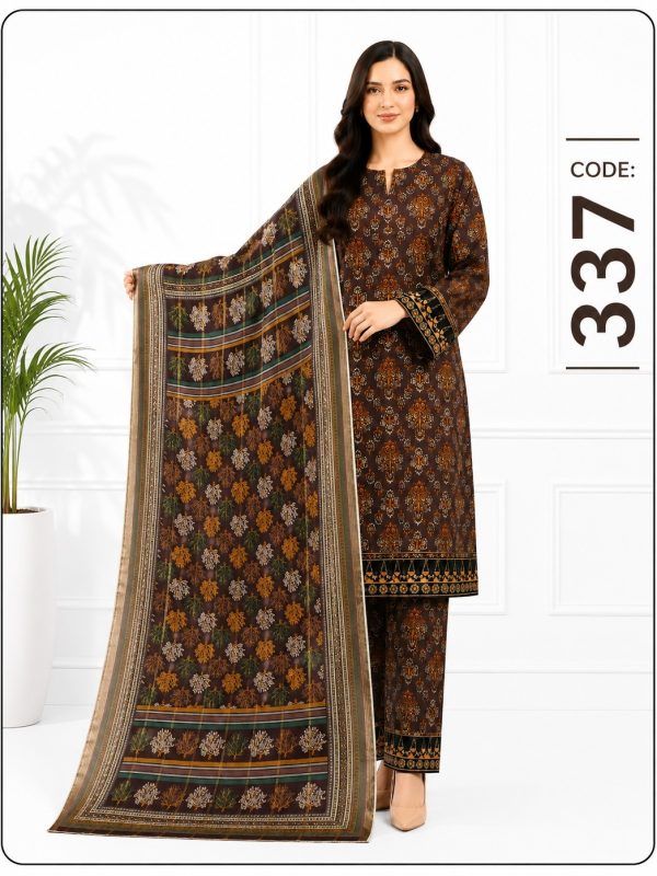 3PC Crystal Allover Printed Lawn Suit | Summer Collection | Bin Nisar Pakistani Clothing