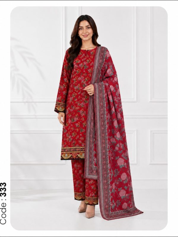 3PC Crystal Allover Printed Lawn Suit | Summer Collection | Bin Nisar Pakistani Clothing