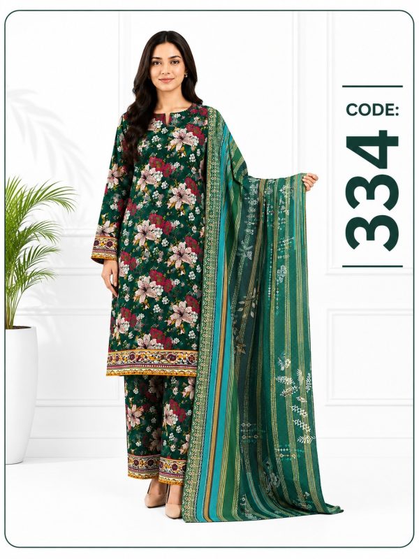 3PC Crystal Allover Printed Lawn Suit | Bin Nisar Pakistani Clothing