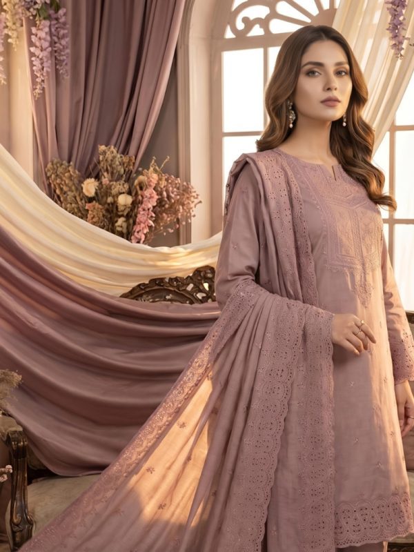 3PC Embroidery Lawn With Voil Emb Dupatta | Summer Collection | View | Bin Nisar Pakistani Clothing