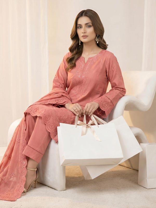 3PC Embroidery Lawn With Voil Emb Dupatta | Summer Collection | View | Bin Nisar Pakistani Clothing